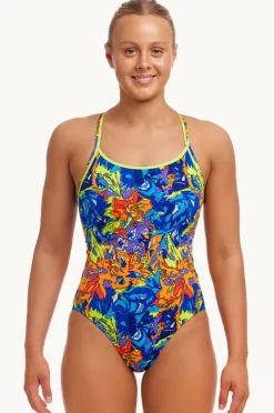 One Pieces|Funkita Mixed Mess Diamond Back One Piece Mixed mess blue