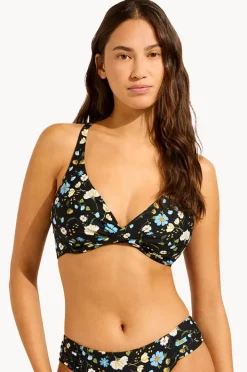 Bikini Tops|Seafolly Modern Romance F Cup Wrap Front Bra Black