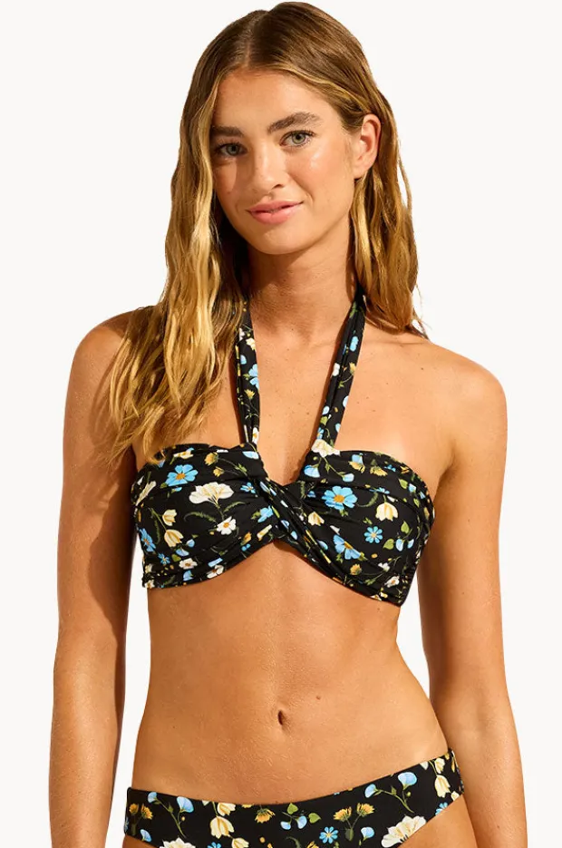 Bikini Tops|Seafolly Modern Romance Halter Bandeau Black