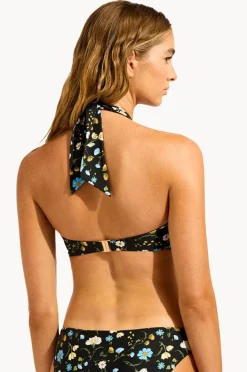 Bikini Tops|Seafolly Modern Romance Halter Bandeau Black