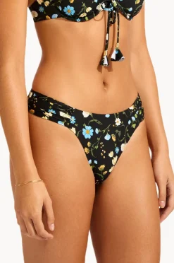 Bottoms|Seafolly Modern Romance High Leg Ruched Side Pant Black