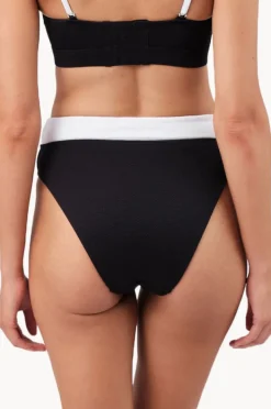 Bottoms|Une Piece Monochrome Texture High Cut High Waist Bottom Black/White