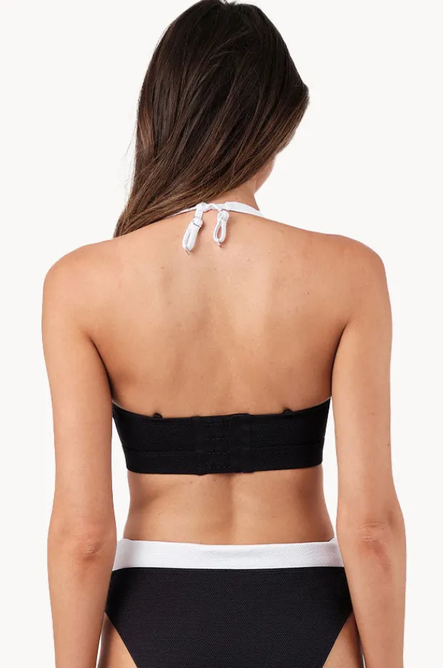 Bikini Tops|Une Piece Monochrome Texture Original Bustier Balconette Black/white