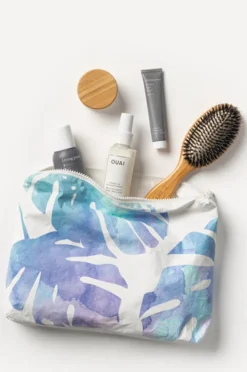 Travel|Bags|Aloha Monstera Mid Pouch Blue/purple