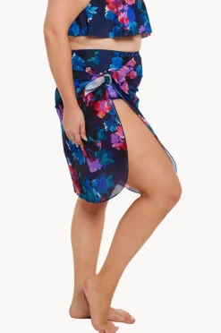 Sarongs|Capriosca Montego Long Mesh Sarong Navy/multi