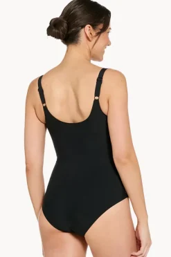 One Pieces|Zoggs Mystic Adjustable Scoopback One Piece Black/blue