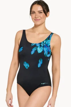 One Pieces|Zoggs Mystic Adjustable Scoopback One Piece Black/blue