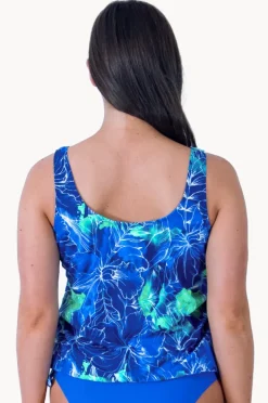 Tankini Tops|T.h.e. Swimwear Nantucket D/DD Cup Blouson Tankini Separate Green/blue