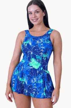 One Pieces|T.h.e. Swimwear Nantucket Swim Dress Green/blue