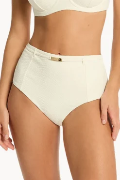 Bottoms|Sea Level Nautique Panelled High Waist Pant Coconut