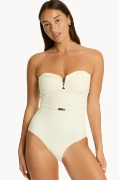 One Pieces|Sea Level Nautique V Bar Bandeau One Piece Coconut