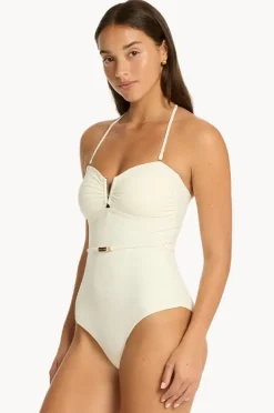 One Pieces|Sea Level Nautique V Bar Bandeau One Piece Coconut