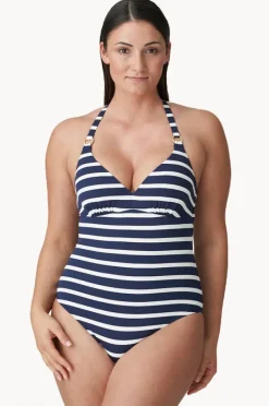 One Pieces|Prima Donna Nayarit F Cup Plunge One Piece Navy/White