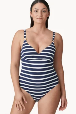 One Pieces|Prima Donna Nayarit F Cup Plunge One Piece Navy/White