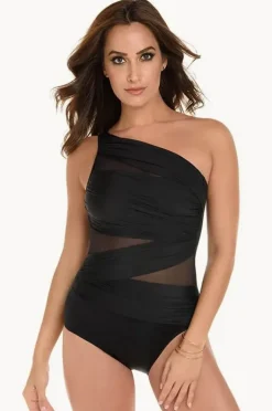 One Pieces|Miraclesuit Network Jena Mesh One Piece Black