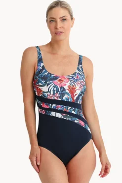 One Pieces|Poolproof Oasis DD/E Cup Wave Spliced One Piece White