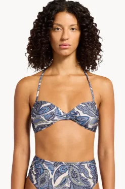 Bikini Tops|Jets Oasis Paisley Bandeau Cream
