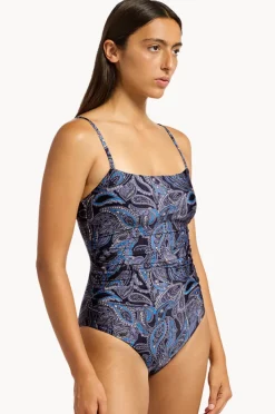One Pieces|Jets Oasis Paisley Minimal Tank One Piece Ink
