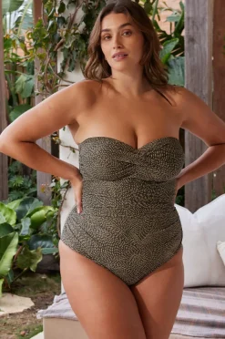 One Pieces|Artesands Onda Perspective Botticelli D/DD Cup Bandeau One Piece Olive