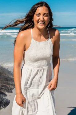 Dresses|Rip Curl Pacific Dreams Embroidered Dress Cream