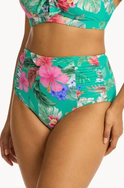 Bottoms|Sea Level Pacifico Gathered High Waist Pant Evergreen