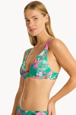 Bikini Tops|Sea Level Pacifico Longline Underwire Bra Evergreen