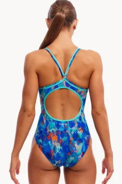 One Pieces|Funkita Paint Press Diamond Back One Piece Blue/orange