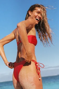 Bottoms|Seafolly Palermo Loop Tie Side Rio Pant Red