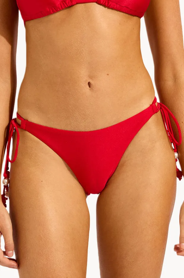 Bottoms|Seafolly Palermo Loop Tie Side Rio Pant Red