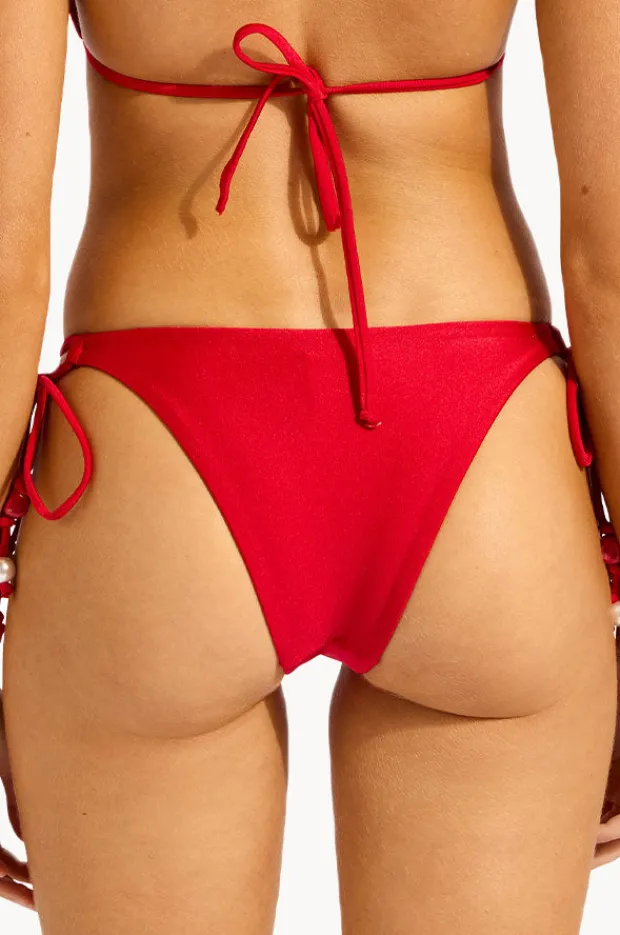 Bottoms|Seafolly Palermo Loop Tie Side Rio Pant Red