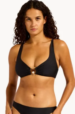 Bikini Tops|Seafolly Palermo Multi Fit Longline Tri Black