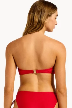 Bikini Tops|Seafolly Palermo Ring Front Bandeau Red