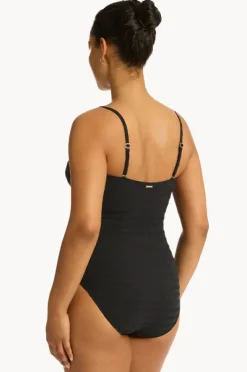 One Pieces|Sea Level Palisades Vee Bandeau One Piece Black