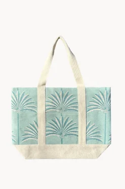 Beach Bags|Bags|Cherry Red Palm Canvas Bag Blue