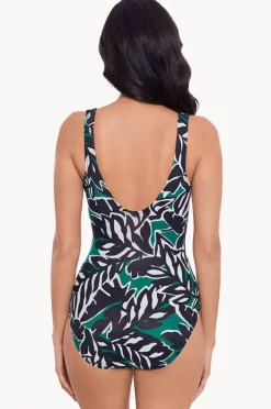 One Pieces|Miraclesuit Palma Verde Escape One Piece Black/Green
