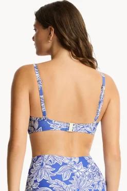 Bikini Tops|Sea Level Palmera D/DD Cup Cross Front Bra Blue