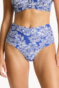Bottoms|Sea Level Palmera Gathered High Waist Pant Blue