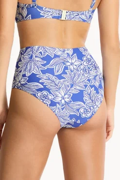 Bottoms|Sea Level Palmera Gathered High Waist Pant Blue