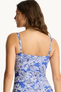 Tankini Tops|Sea Level Palmera Twist Front Tankini Separate Blue