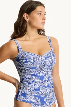 Tankini Tops|Sea Level Palmera Twist Front Tankini Separate Blue