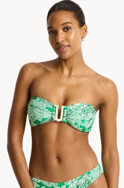 Bikini Tops|Sea Level Palmera U Bar Bandeau Green