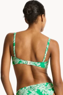 Bikini Tops|Sea Level Palmera U Bar Bandeau Green