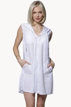 Overswim|J.valdi Palms Terry Sleeveless Zip Hoodie White