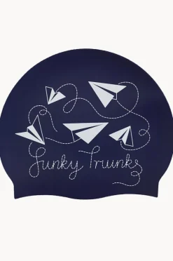 Swim Caps|Funky Trunks Paper Plain Swim Cap Navy