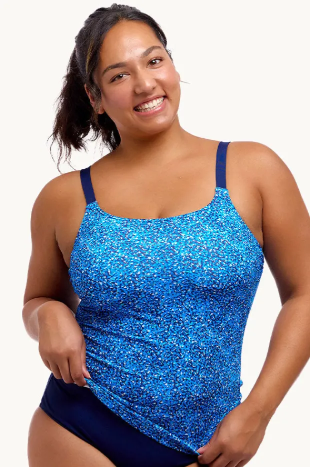 Tankini Tops|Funkita Pebble Beach Scoop Neck Tankini Separate Blue