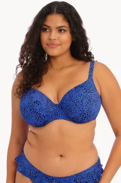 Bikini Tops|Elomi Swimwear Pebble Cove G Cup Underwire Plunge Bra Blue