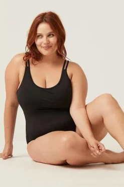 One Pieces|Modibodi Period Proof Double Strap One Piece BLACK