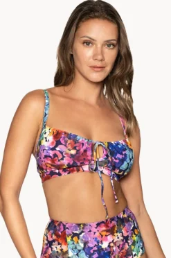 Bikini Tops|Nip Tuck Petunias Monica Drawstring Top Multi