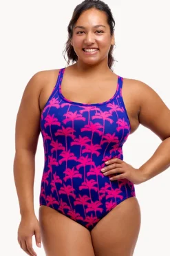 One Pieces|Funkita Pinky Palms Locked In Lucy One Piece Purple/pink