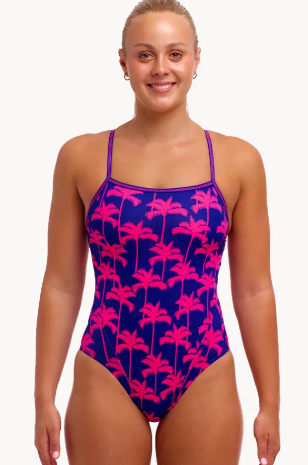 One Pieces|Funkita Pinky Palms Single Strap One Piece Purple/pink